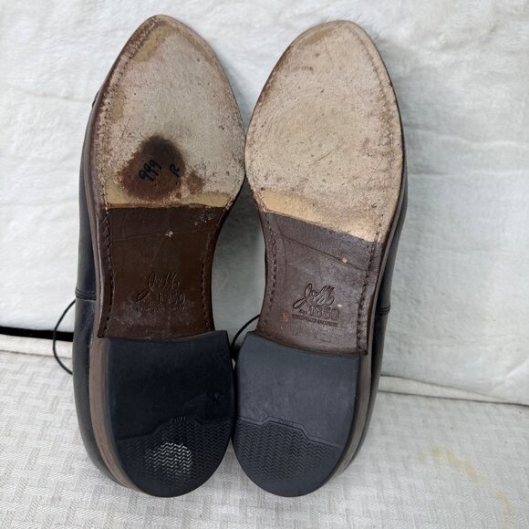 Johnston & Murphy Shoes Men's Size 10D Black Cap Toe Oxford Brogue Leather Dress - Picture 7 of 8